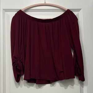 Elegant Burgundy Off-Shoulder Top